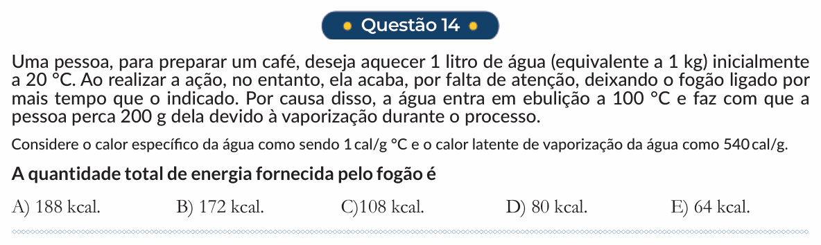 Enunciado da questão 14 de Física do PUC-SP 2025