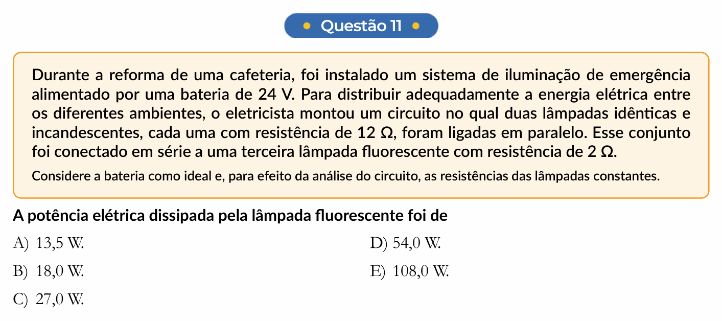 Enunciado da questão 11 de Física do PUC-SP 2027