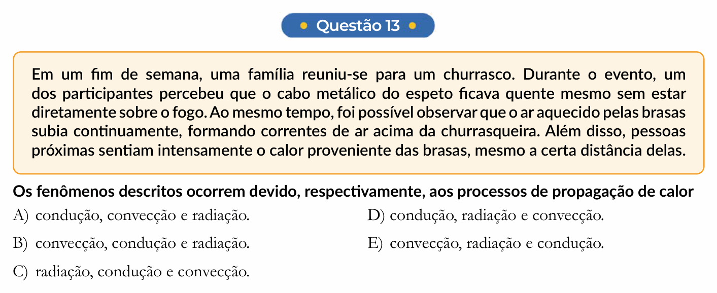 Enunciado da questão 13 de Física do PUC-SP 2027