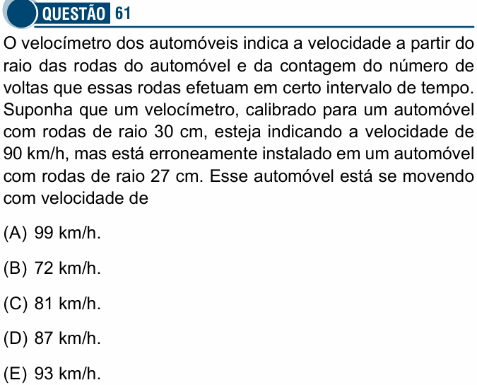 Enunciado da questão 61 de Física do Santa Casa 2020