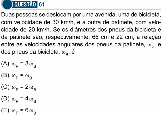 Enunciado da questão 61 de Física do Santa Casa 2021
