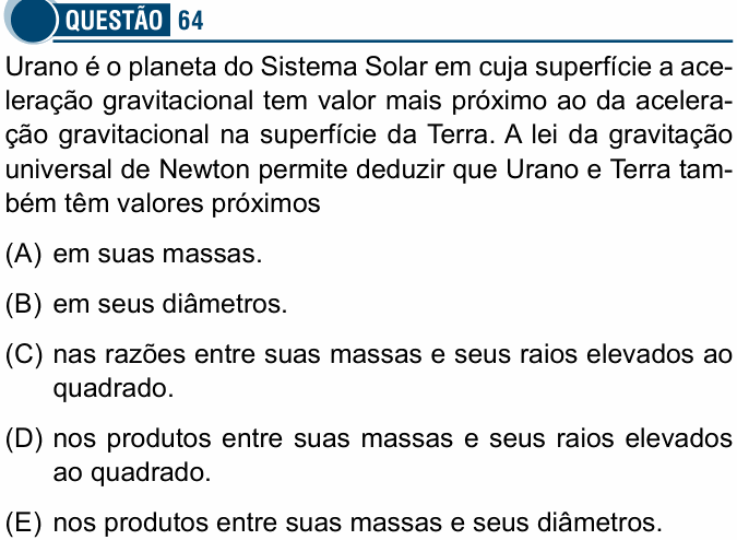 Enunciado da questão 64 de Física do Santa Casa 2025