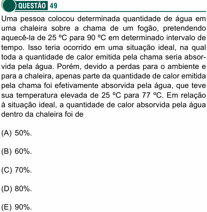 Enunciado da questão 49 de Física do Santa Casa 2026 (outros cursos)