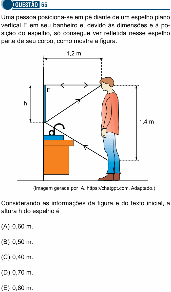 Enunciado da questão 65 de Física do Santa Casa 2026