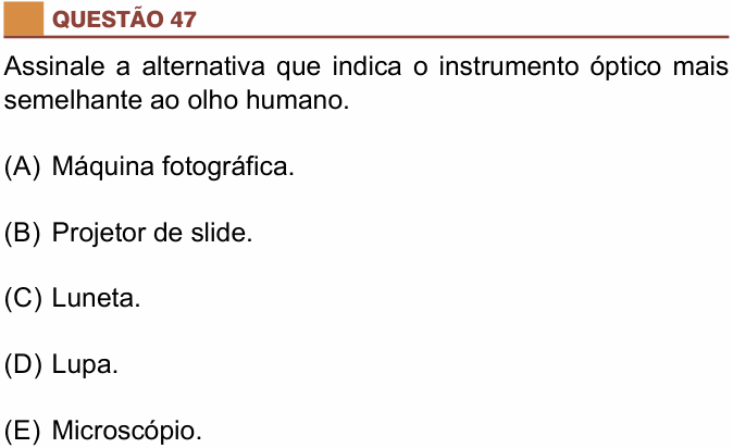 Enunciado da questão 47 de Física do São Camilo 2018