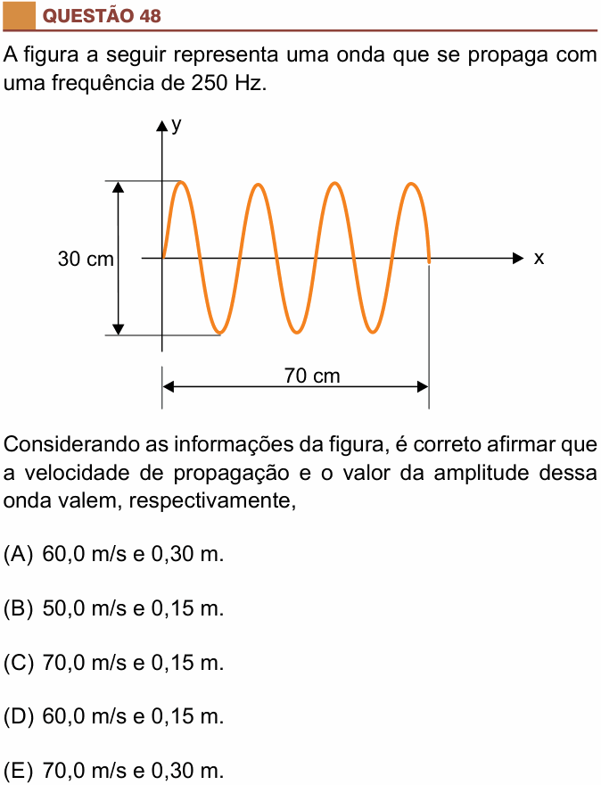 Enunciado da questão 48 de Física do São Camilo 2018