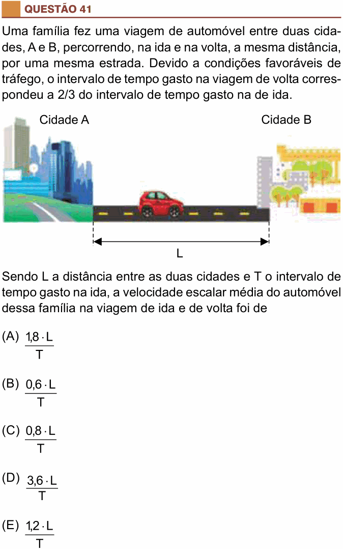 Enunciado da questão 41 de Física do São Camilo 2019