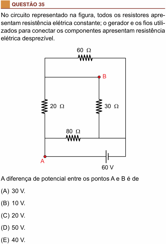 Enunciado da questão 35 de Física do São Camilo 2026