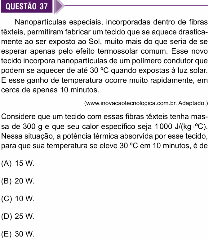 Enunciado da questão 37 de Física do Sírio-Libanês 2025 (2º semestre)