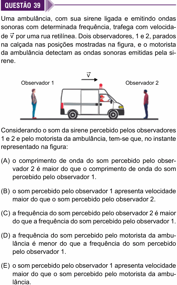 Enunciado da questão 39 de Física do Sírio-Libanês 2026