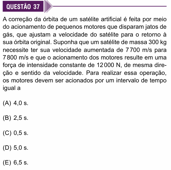 Enunciado da questão 37 de Física do Sírio-Libanês 2027