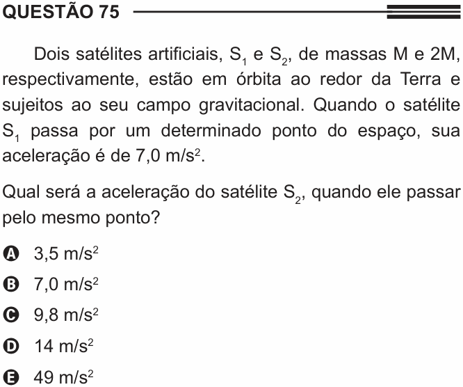 Enunciado da questão 75 de Física do ENEM 2014 (3ª aplicação)