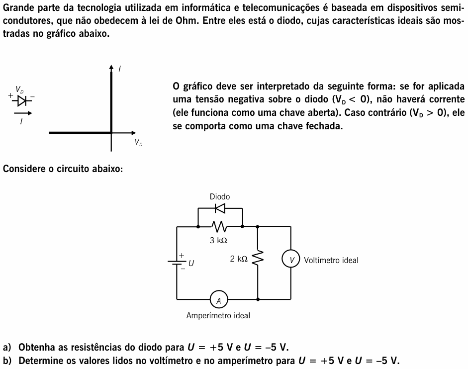 Enunciado da questão 11 de Física do UNICAMP 2000 (2ª fase)
