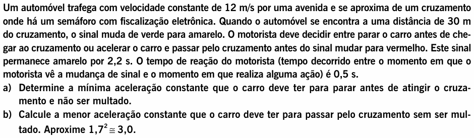 Enunciado da questão 3 de Física do UNICAMP 2000 (2ª fase)