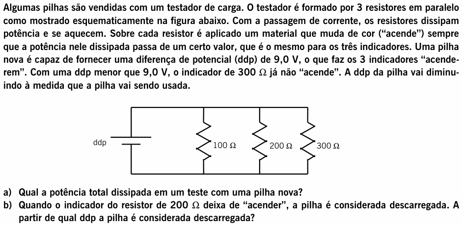 Enunciado da questão 5 de Física do UNICAMP 2000 (2ª fase)