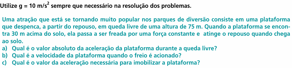 Enunciado da questão 1 de Física do UNICAMP 2001 (2ª fase)