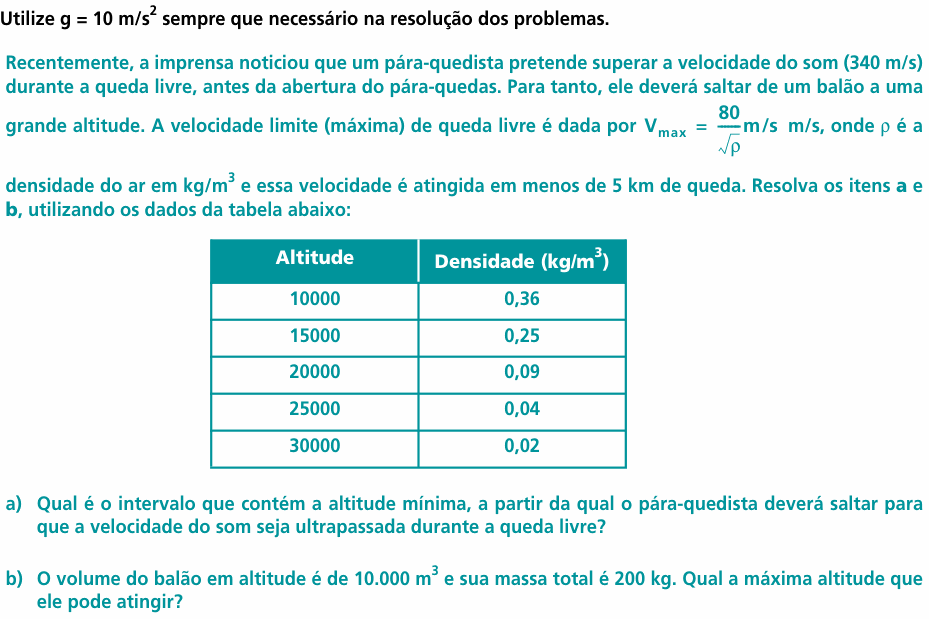 Enunciado da questão 5 de Física do UNICAMP 2001 (2ª fase)