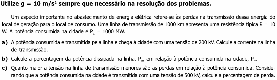 Enunciado da questão 12 de Física do UNICAMP 2002 (2ª fase)