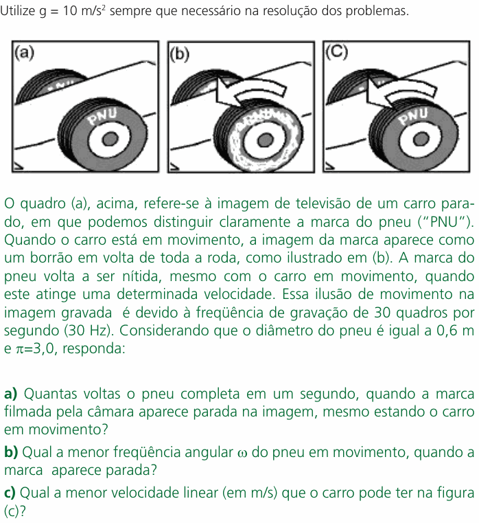 Enunciado da questão 1 de Física do UNICAMP 2004 (2ª fase)