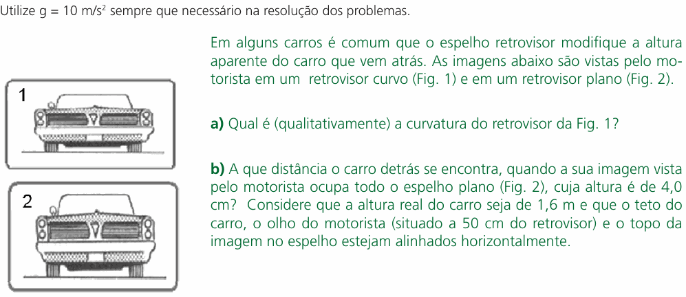 Enunciado da questão 11 de Física do UNICAMP 2004 (2ª fase)