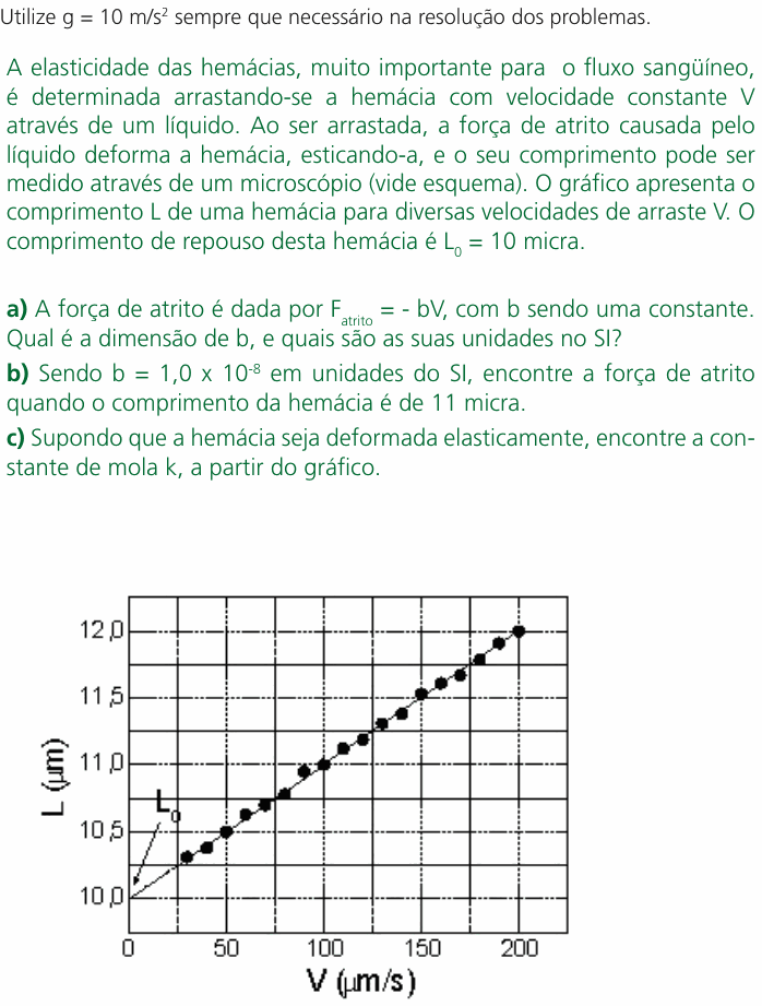 Enunciado da questão 7 de Física do UNICAMP 2004 (2ª fase)
