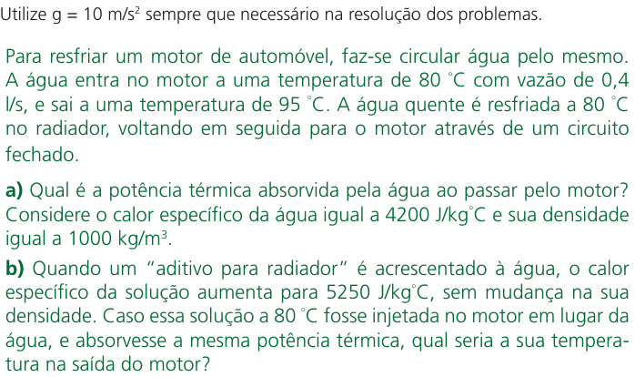 Enunciado da questão 8 de Física do UNICAMP 2004 (2ª fase)