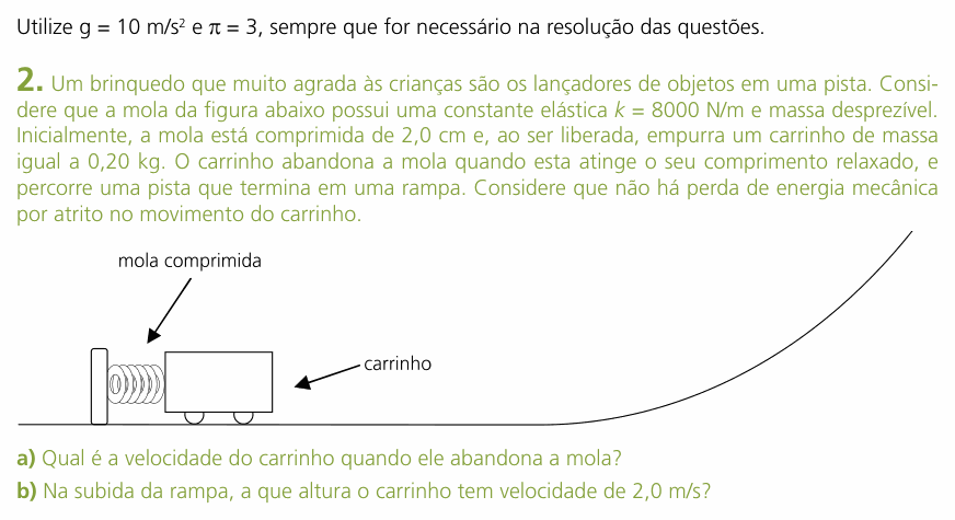 Enunciado da questão 2 de Física do UNICAMP 2006 (2ª fase)
