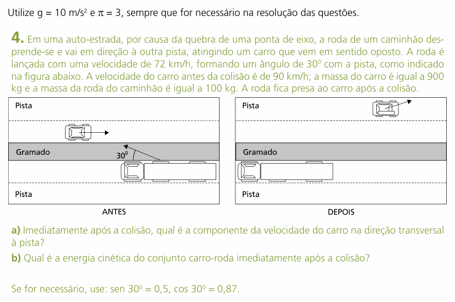 Enunciado da questão 4 de Física do UNICAMP 2006 (2ª fase)