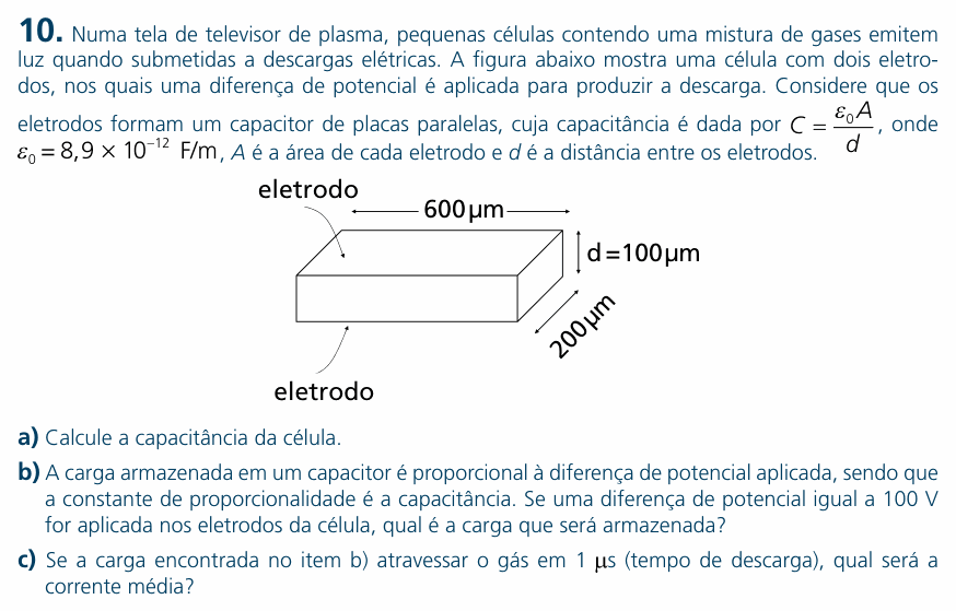 Enunciado da questão 10 de Física do UNICAMP 2007 (2ª fase)