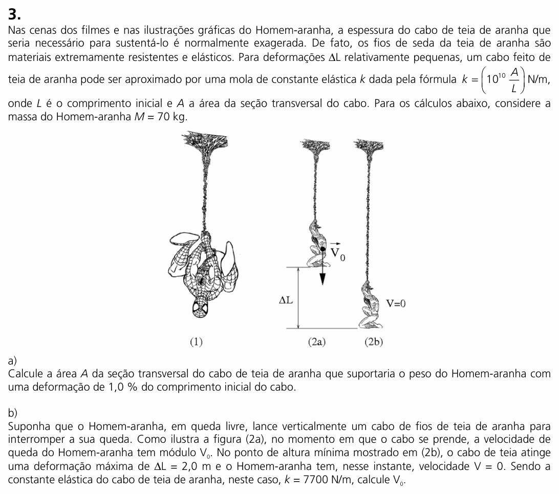 Enunciado da questão 3 de Física do UNICAMP 2008 (2ª fase)