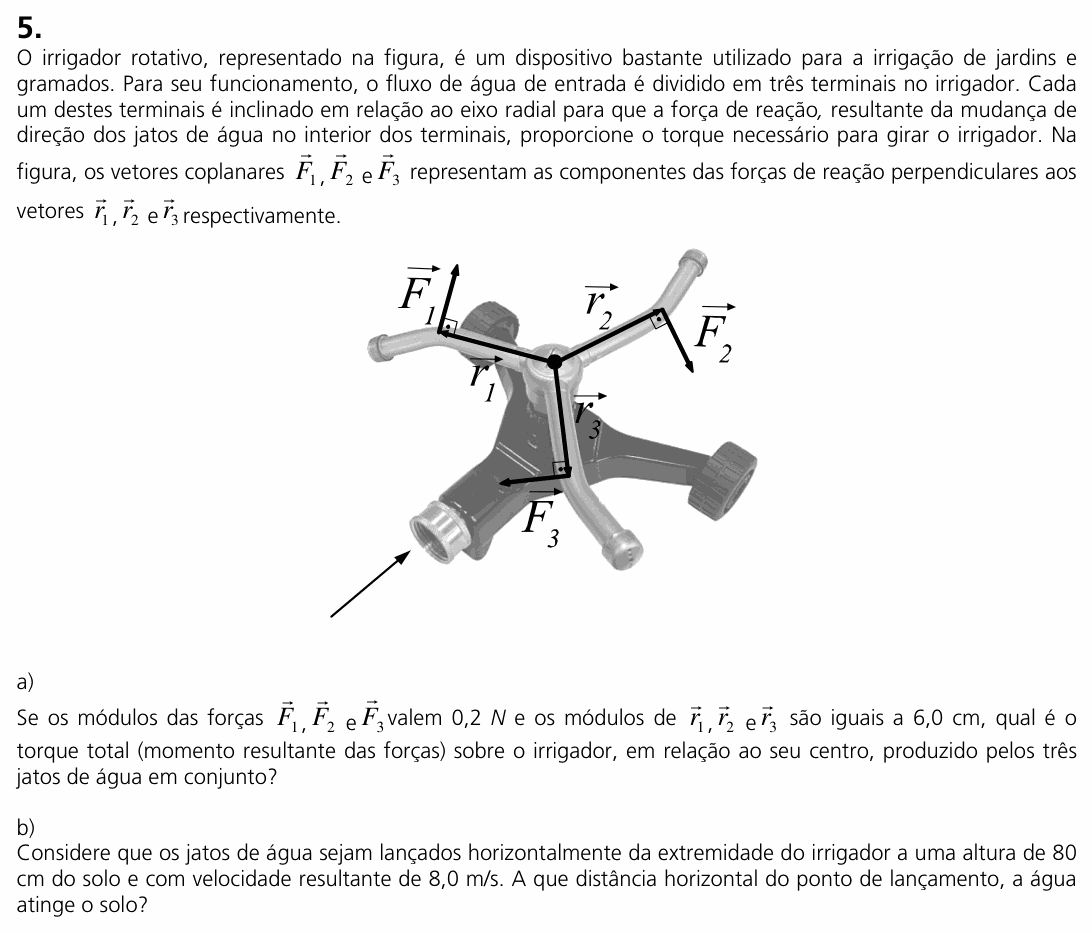Enunciado da questão 5 de Física do UNICAMP 2008 (2ª fase)
