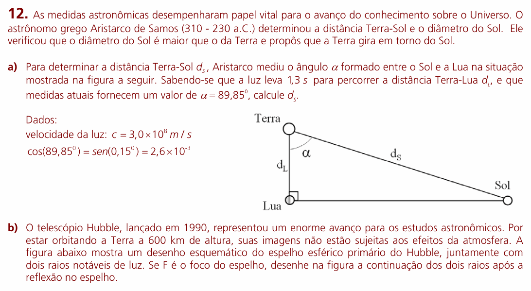 Enunciado da questão 12 de Física do UNICAMP 2009 (2ª fase)