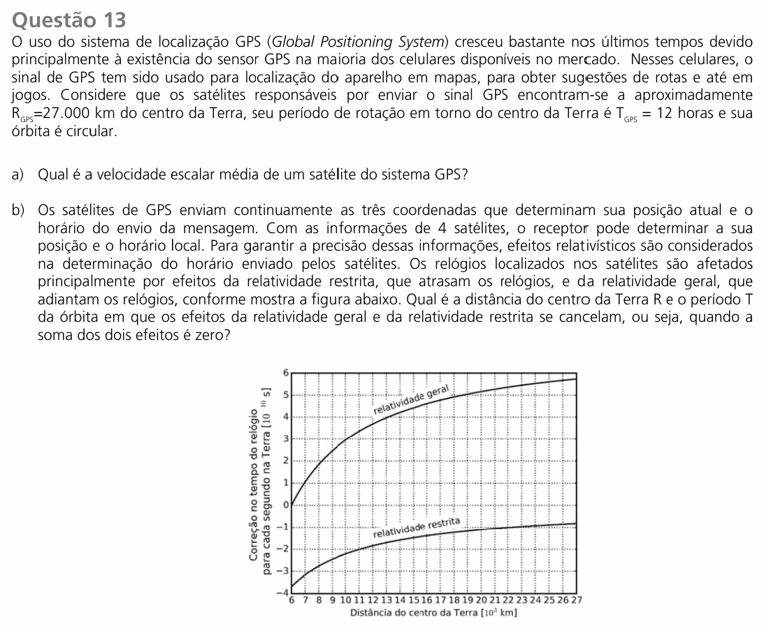 Enunciado da questão 13 de Física do UNICAMP 2017 (2ª fase)
