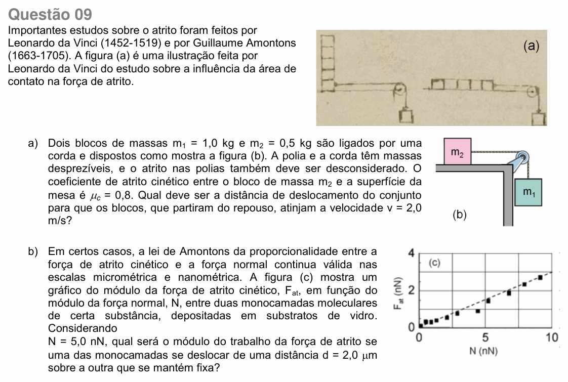 Enunciado da questão 9 de Física do UNICAMP 2018 (2ª fase)