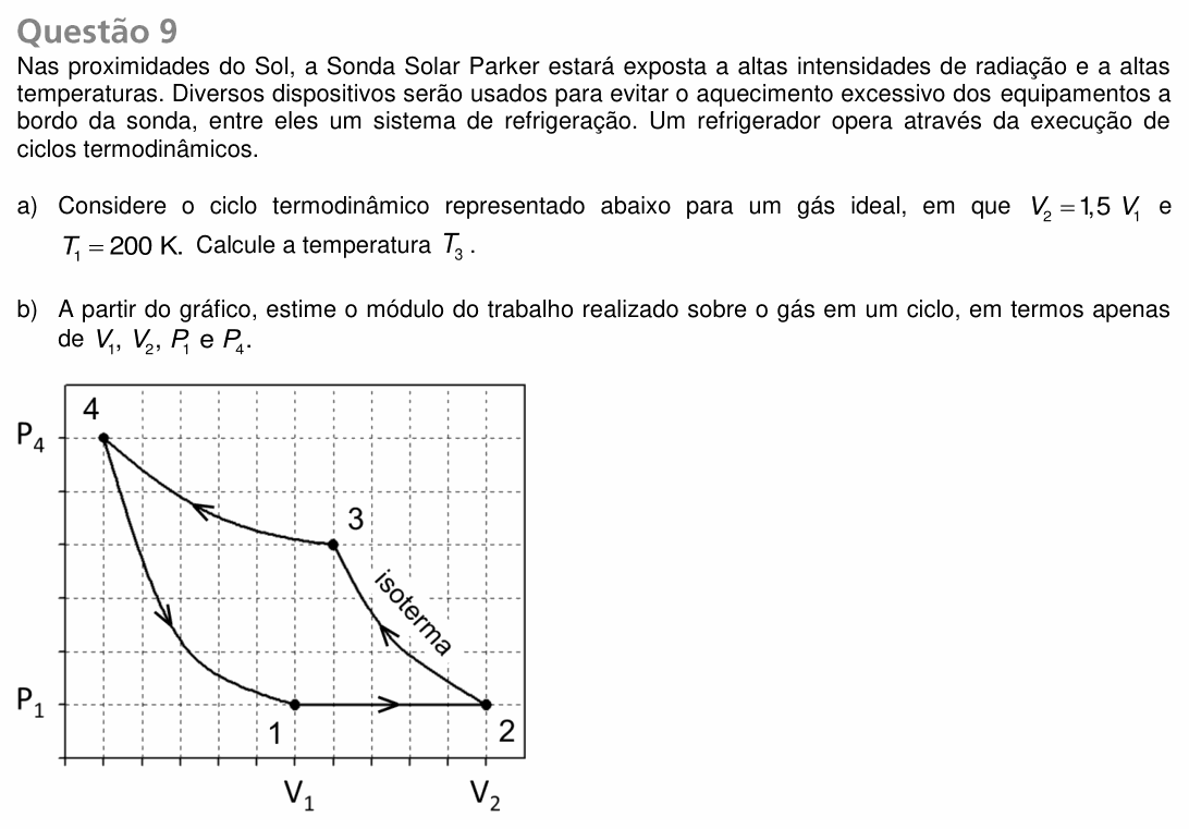 Enunciado da questão 9 de Física do UNICAMP 2019 (2ª fase)