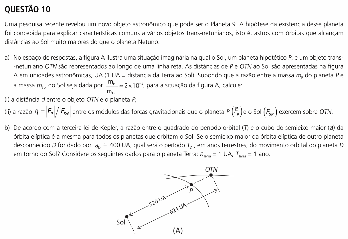 Enunciado da questão 10 de Física do UNICAMP 2026 (2ª fase)