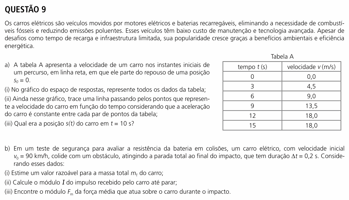 Enunciado da questão 9 de Física do UNICAMP 2026 (2ª fase)