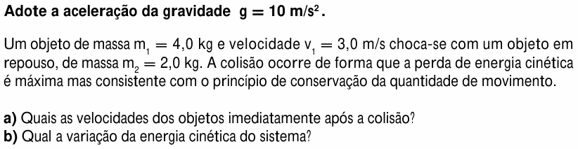 Enunciado da questão 7 de Física do UNICAMP 1998 (2ª fase)
