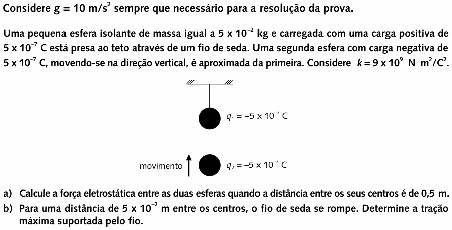 Enunciado da questão 11 de Física do UNICAMP 1999 (2ª fase)