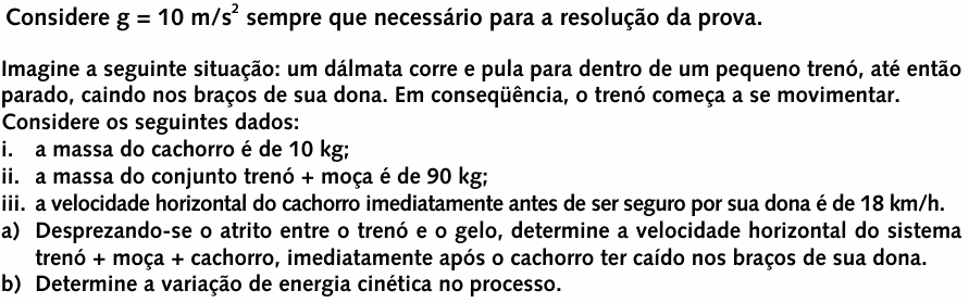 Enunciado da questão 5 de Física do UNICAMP 1999 (2ª fase)