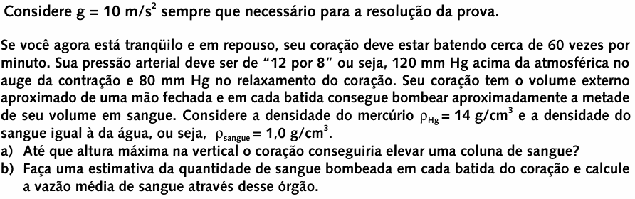 Enunciado da questão 8 de Física do UNICAMP 1999 (2ª fase)