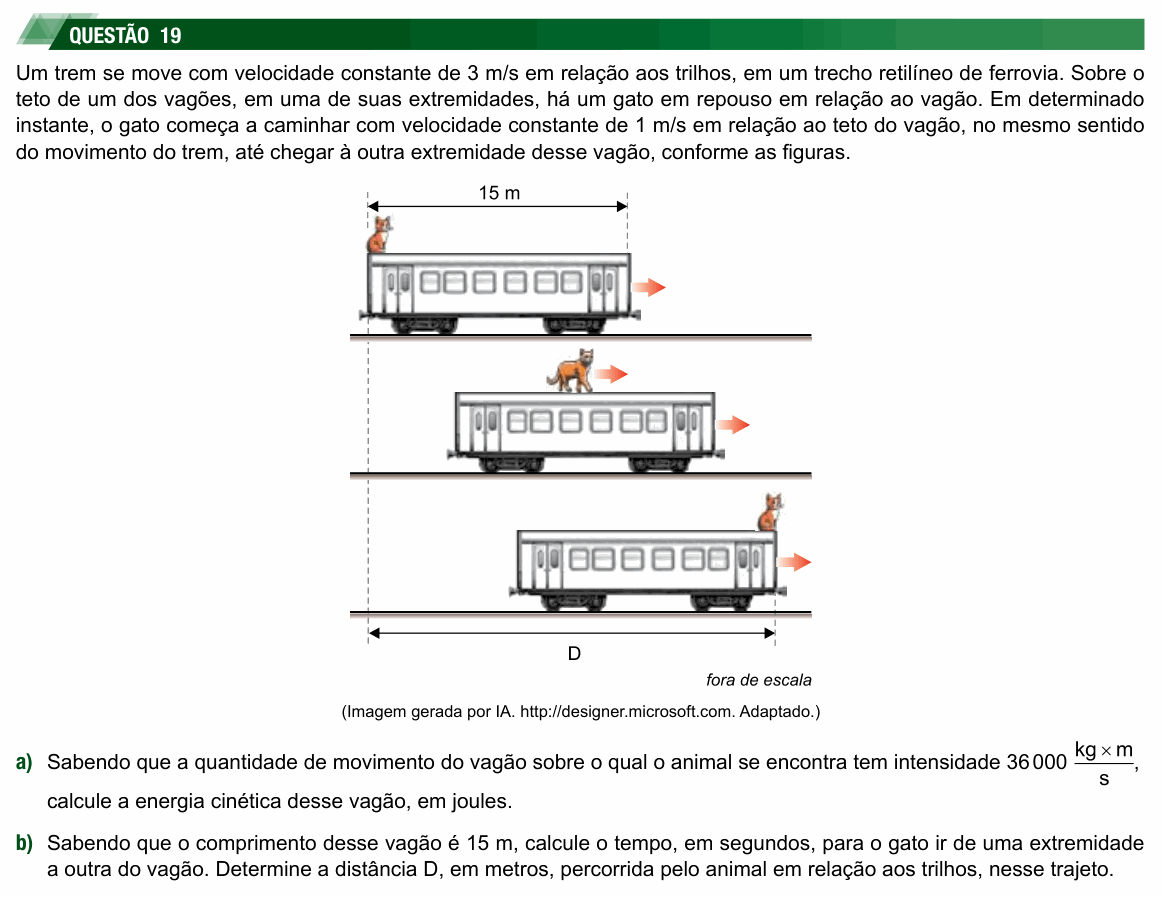 Enunciado da questão 19 de Física do UNESP 2025 (meio de ano) (2ª fase)