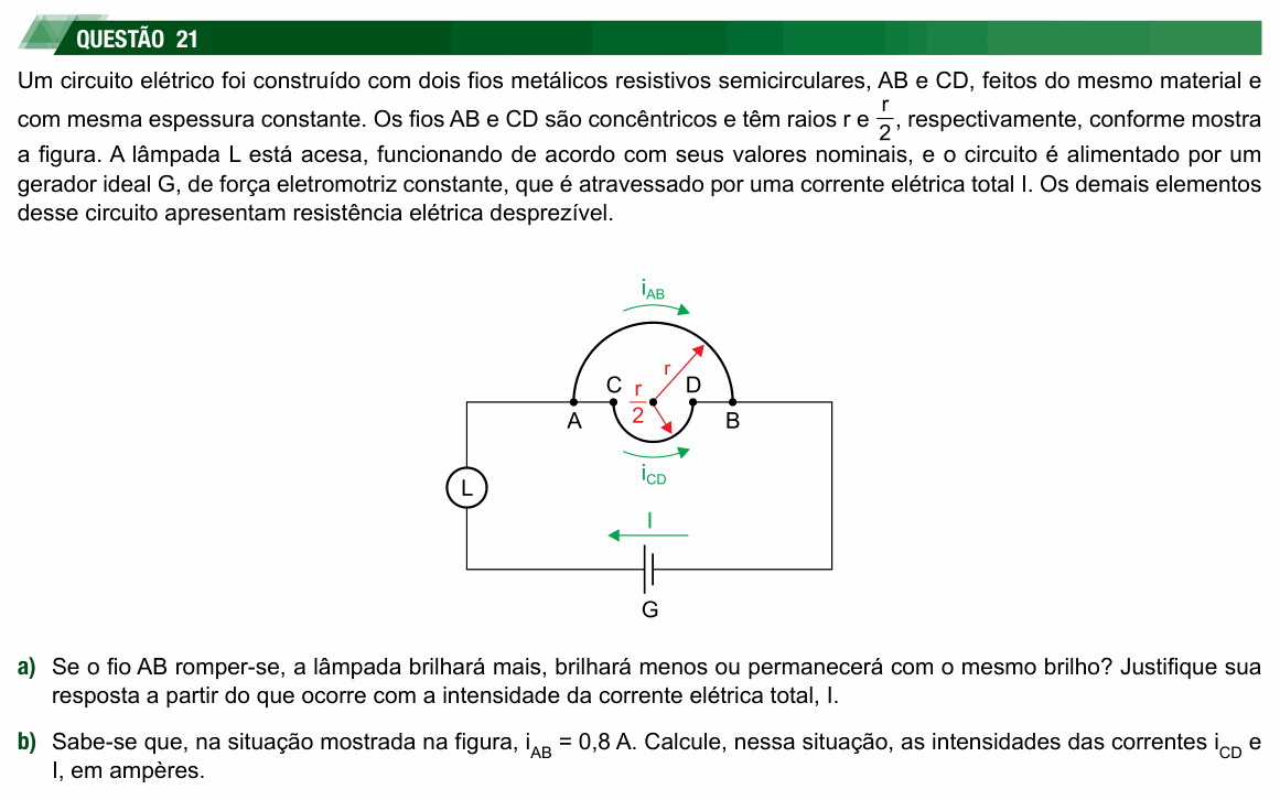 Enunciado da questão 21 de Física do UNESP 2025 (meio de ano) (2ª fase)