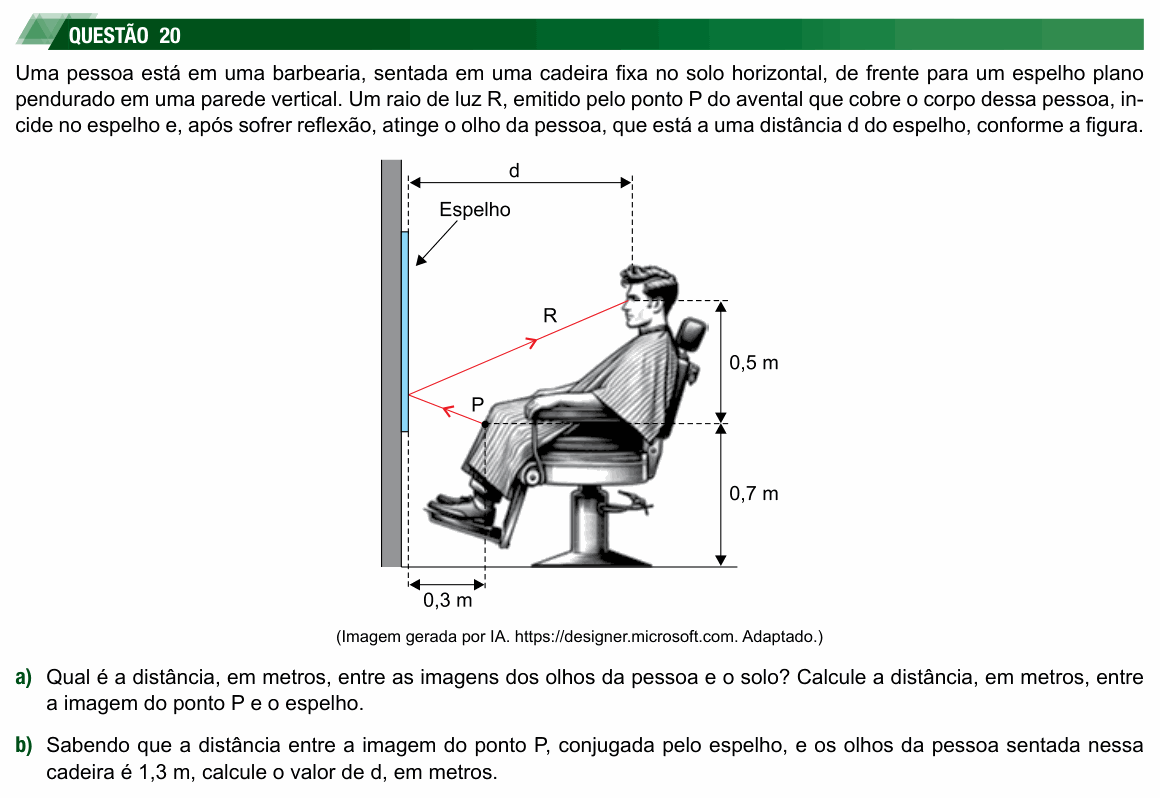 Enunciado da questão 20 de Física do UNESP 2026 (2ª fase)