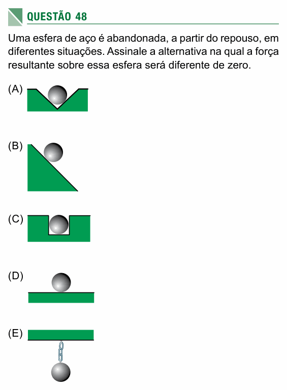 Enunciado da questão 48 de Física do UEA 2017 (SIS, 1ª série)