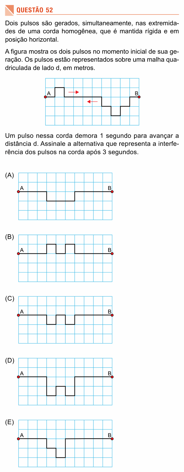 Enunciado da questão 52 de Física do UEA 2018 (SIS, 2ª série)