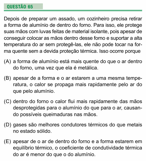 Enunciado da questão 65 de Física do UEA 2019