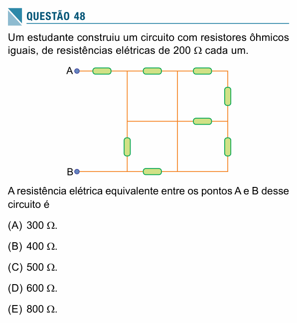 Enunciado da questão 48 de Física do UEA 2019 (SIS, 3ª série)