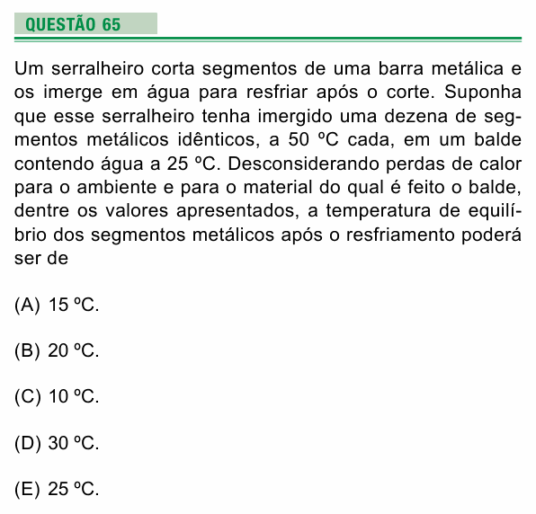 Enunciado da questão 65 de Física do UEA 2024