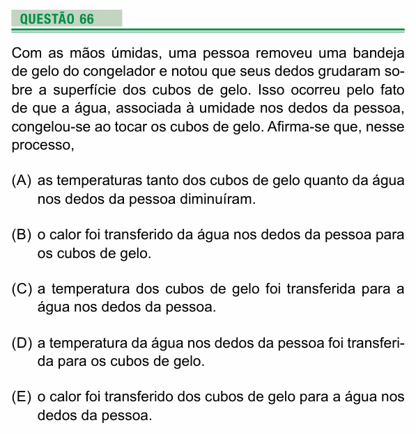 Enunciado da questão 66 de Física do UEA 2024